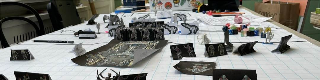 Battle encounter setup with miniatures